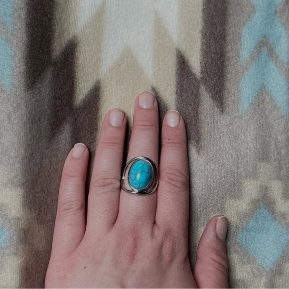 Turquoise Silver Ring - Picture 5 of 6